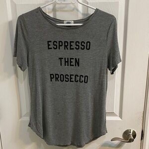 Old Navy Espresso Then Prosecco Gray Graphic Tee Vintage Wash Women’s Small